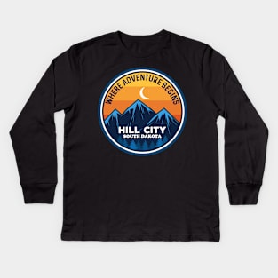 Hill City South Dakota Where Adventure Begins Kids Long Sleeve T-Shirt